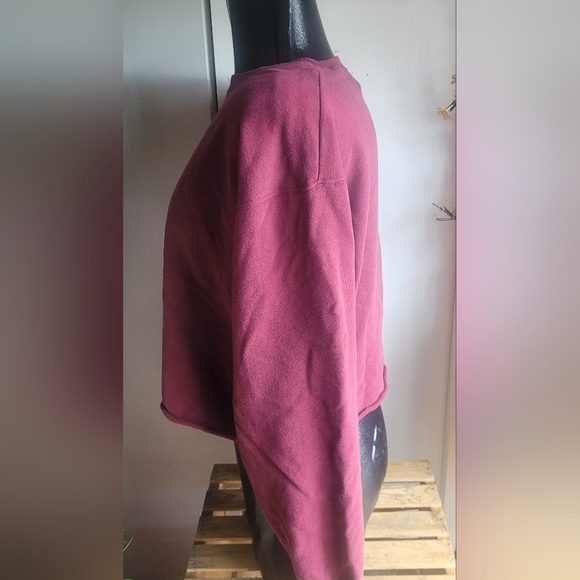 Hollister Burgundy Cropped Sweatshirt L - Picture 6 of 7